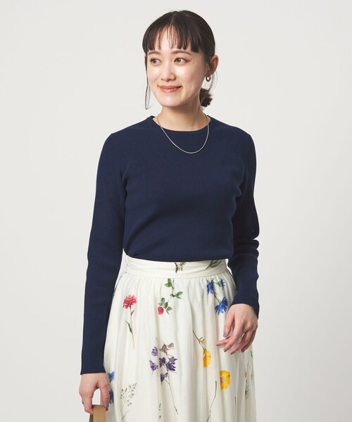 green label relaxing（グリーンレーベルリラクシング）の「＜1_OF MINE＞リブ クルーネック プルオーバー ニット ウォッシャブル（ニット/セーター・レディース・ネイビー/ライトピンク/ホワイト/その他1・FREE）」の11枚目の写真
