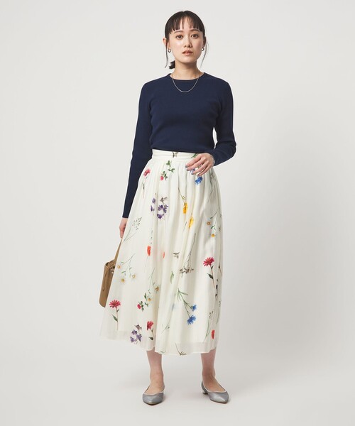 green label relaxing（グリーンレーベルリラクシング）の「＜1_OF MINE＞リブ クルーネック プルオーバー ニット ウォッシャブル（ニット/セーター・レディース・ネイビー/ライトピンク/ホワイト/その他1・FREE）」の12枚目の写真