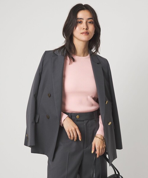 green label relaxing（グリーンレーベルリラクシング）の「＜1_OF MINE＞リブ クルーネック プルオーバー ニット ウォッシャブル（ニット/セーター・レディース・ネイビー/ライトピンク/ホワイト/その他1・FREE）」の17枚目の写真