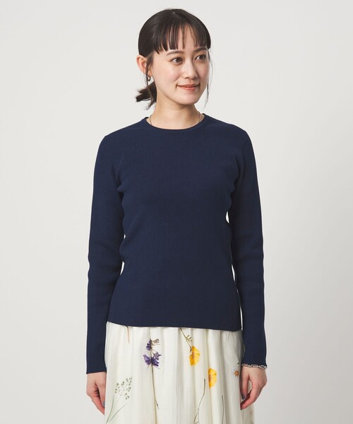 green label relaxing（グリーンレーベルリラクシング）の「＜1_OF MINE＞リブ クルーネック プルオーバー ニット ウォッシャブル（ニット/セーター・レディース・ネイビー/ライトピンク/ホワイト/その他1・FREE）」の19枚目の写真