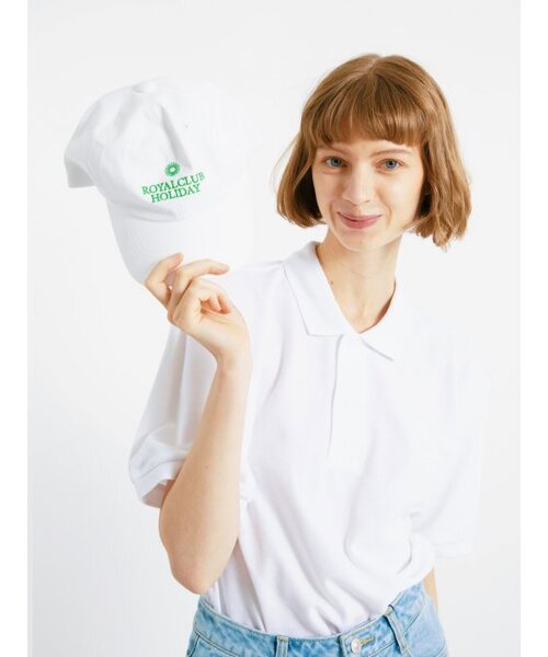 ROYAL CLUB HOLIDAY(ロイヤルクラブホリデー)の「RCH エンブレム ピケ カラー 半袖Tシャツ ホワイト(ポロシャツ・レディース・ホワイト・SMALL/MEDIUM/LARGE)」の4枚目の写真