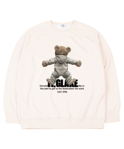 TI.GLAKE(ティーグレイク)の「ベアフードオーバーサイズスウェットTシャツクリーム(スウェット・レディース・その他・XX-LARGE/LARGE/X-LARGE/MEDIUM)」の1枚目の写真