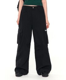 212E WIDE CARGO TUCK PANTS (BLACK)