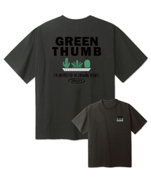グリーンサム オーバーサイズ半袖Tシャツ [ダークグレー]