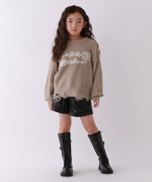 repipi armario（レピピ アルマリオ）の「【10C REPIPI】フェイクレザーショートパンツ（その他パンツ・キッズ・アイボリー/ブラック・110cm/120cm/130cm/140cm）」の11枚目の写真