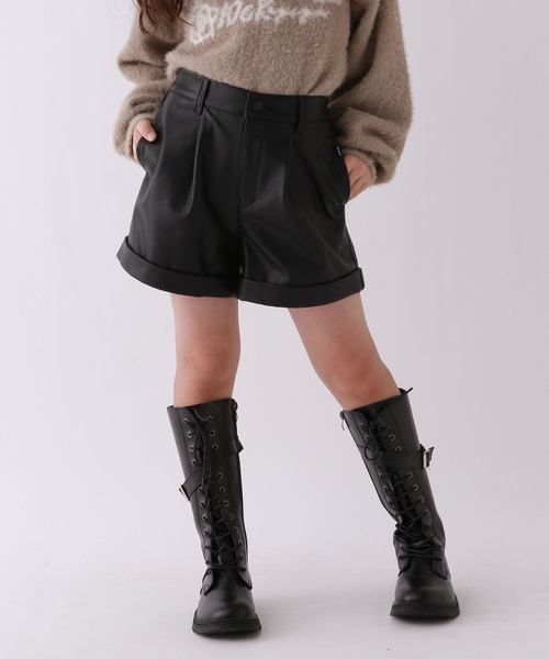 repipi armario（レピピ アルマリオ）の「【10C REPIPI】フェイクレザーショートパンツ（その他パンツ・キッズ・アイボリー/ブラック・110cm/120cm/130cm/140cm）」の13枚目の写真