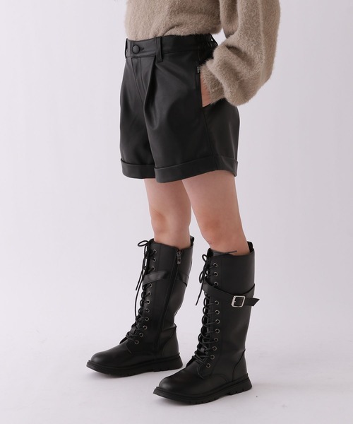 repipi armario（レピピ アルマリオ）の「【10C REPIPI】フェイクレザーショートパンツ（その他パンツ・キッズ・アイボリー/ブラック・110cm/120cm/130cm/140cm）」の14枚目の写真