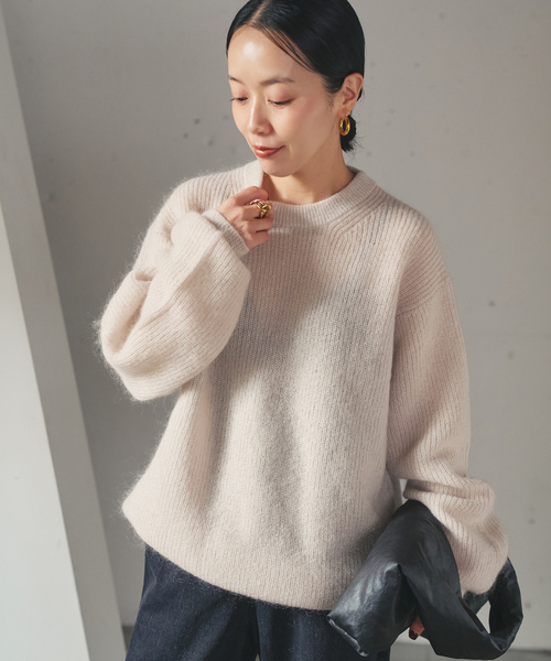 plage(プラージュ)の「able kid mohea aze プルオーバー(ニット/セーター・レディース・ライトグリーン/ホワイト/ベージュ・FREE)」の3枚目の写真