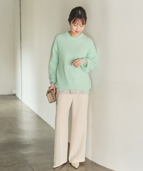 plage(プラージュ)の「able kid mohea aze プルオーバー(ニット/セーター・レディース・ライトグリーン/ホワイト/ベージュ・FREE)」の8枚目の写真
