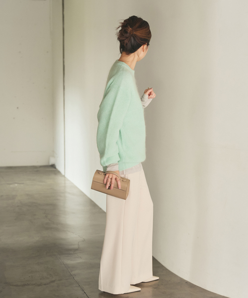 plage(プラージュ)の「able kid mohea aze プルオーバー(ニット/セーター・レディース・ライトグリーン/ホワイト/ベージュ・FREE)」の7枚目の写真