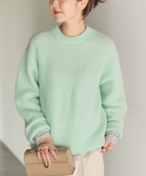 plage(プラージュ)の「able kid mohea aze プルオーバー(ニット/セーター・レディース・ライトグリーン/ホワイト/ベージュ・FREE)」の5枚目の写真