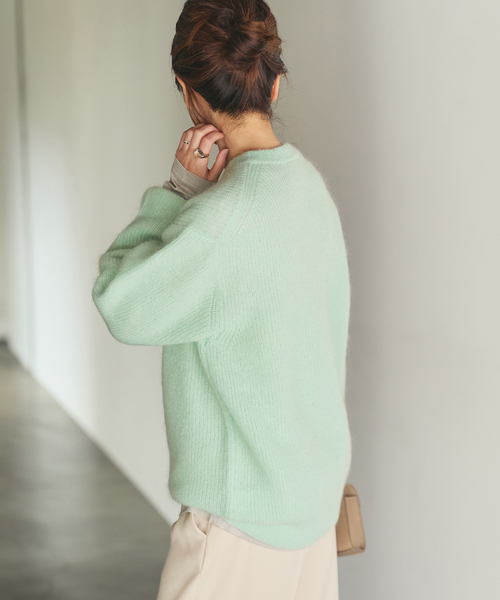 plage(プラージュ)の「able kid mohea aze プルオーバー(ニット/セーター・レディース・ライトグリーン/ホワイト/ベージュ・FREE)」の4枚目の写真