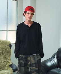 Elanque（エランク）の「waffle henly neck / ワッフルヘンリーネック（Tシャツ/カットソー）」