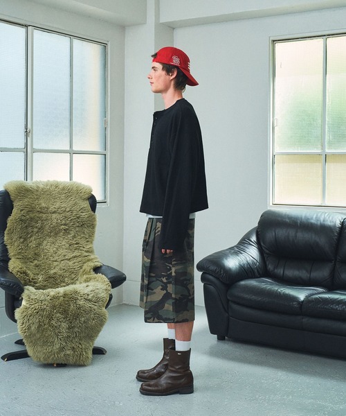Elanque(エランク)の「waffle henly neck / ワッフルヘンリーネック(Tシャツ/カットソー・メンズ・グレー/ブラック/イエロー/パープル/ブルー・MEDIUM/LARGE)」の21枚目の写真