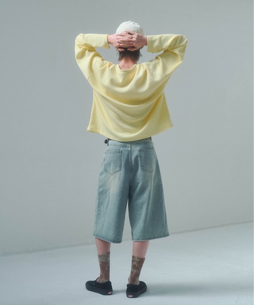 Elanque（エランク）の「waffle henly neck / ワッフルヘンリーネック（Tシャツ/カットソー・メンズ・グレー/ブラック/イエロー・MEDIUM/LARGE）」の5枚目の写真
