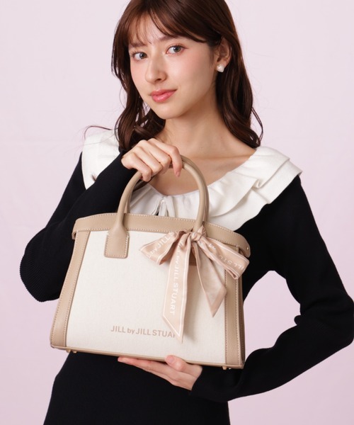JILL by JILL STUART(ジルバイジルスチュアート)の「バイカラーコンビトート小(トートバッグ・レディース・ベージュ/グレー/ブラック・FREE)」の7枚目の写真