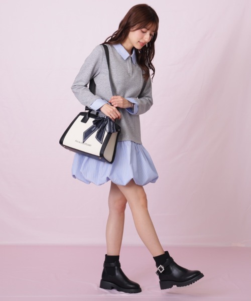 JILL by JILL STUART(ジルバイジルスチュアート)の「バイカラーコンビトート小(トートバッグ・レディース・ベージュ/グレー/ブラック・FREE)」の12枚目の写真