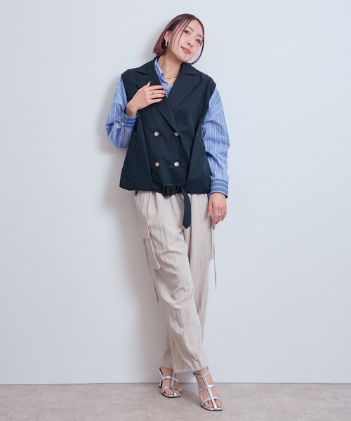 LHELBIE（レルビエ）の「バルーントレンチジレ（その他アウター・レディース・ベージュ/ブラック・M）」の15枚目の写真