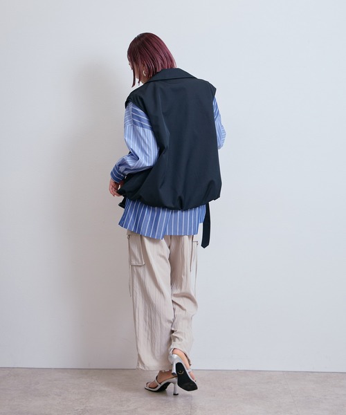 LHELBIE（レルビエ）の「バルーントレンチジレ（その他アウター・レディース・ベージュ/ブラック・M）」の17枚目の写真