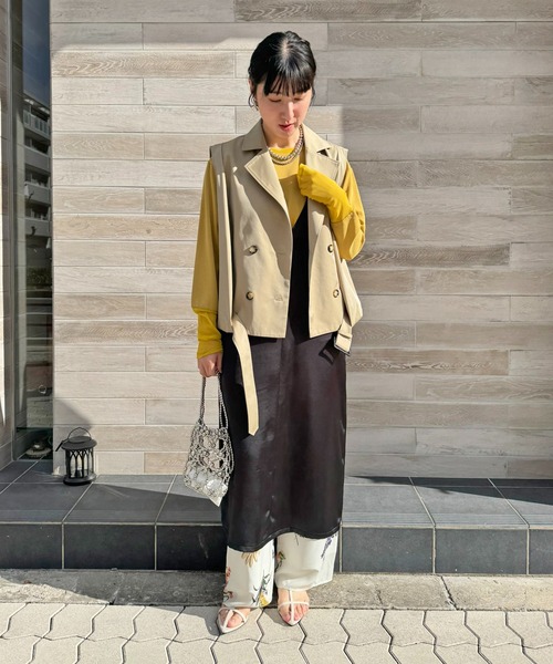 LHELBIE（レルビエ）の「バルーントレンチジレ（その他アウター・レディース・ベージュ/ブラック・M）」の22枚目の写真