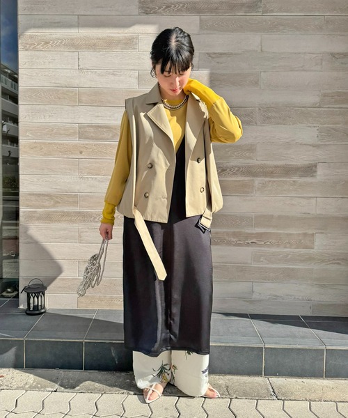 LHELBIE（レルビエ）の「バルーントレンチジレ（その他アウター・レディース・ベージュ/ブラック・M）」の12枚目の写真