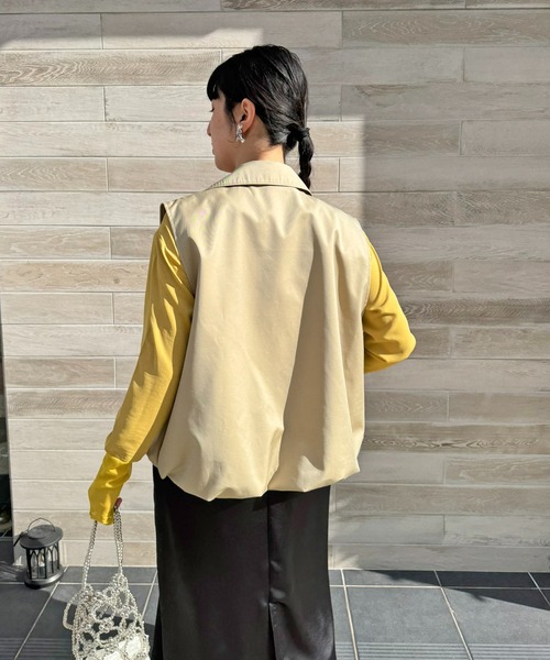 LHELBIE（レルビエ）の「バルーントレンチジレ（その他アウター・レディース・ベージュ/ブラック・M）」の14枚目の写真