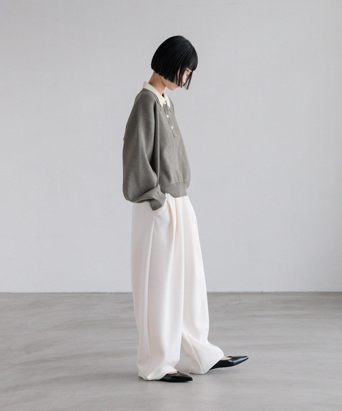 LOWRYS FARM（ローリーズファーム）の「バイカラーポロニットロングスリーブ　636126（ニット/セーター・レディース・グレー/ブラウン/ブラック・FREE）」の11枚目の写真