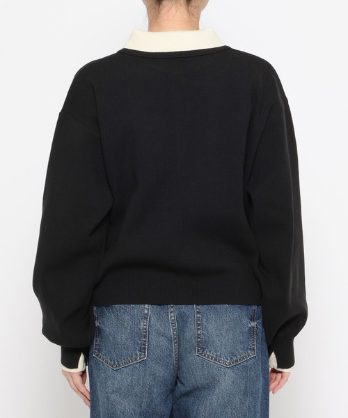 LOWRYS FARM（ローリーズファーム）の「バイカラーポロニットロングスリーブ　636126（ニット/セーター・レディース・グレー/ブラウン/ブラック・FREE）」の19枚目の写真