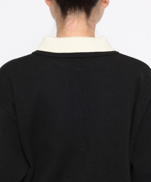 LOWRYS FARM（ローリーズファーム）の「バイカラーポロニットロングスリーブ　636126（ニット/セーター・レディース・グレー/ブラウン/ブラック・FREE）」の7枚目の写真