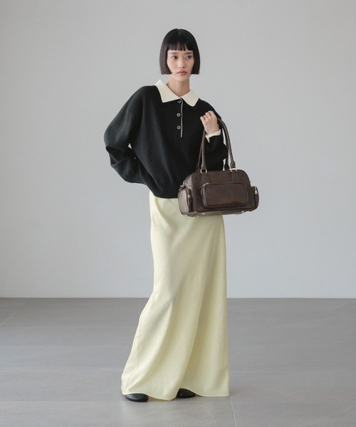 LOWRYS FARM（ローリーズファーム）の「バイカラーポロニットロングスリーブ　636126（ニット/セーター・レディース・グレー/ブラウン/ブラック・FREE）」の22枚目の写真