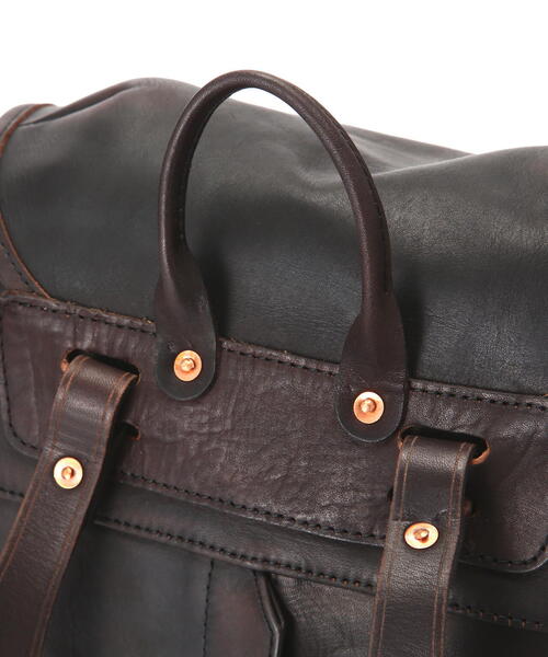 schott（ショット）の「VASCO/ヴァスコ/LEATHER ARMY RUCKSACK-TYPE2/レザー アーミー ラックサック（バックパック/リュック・メンズ・ブラック・F）」の5枚目の写真