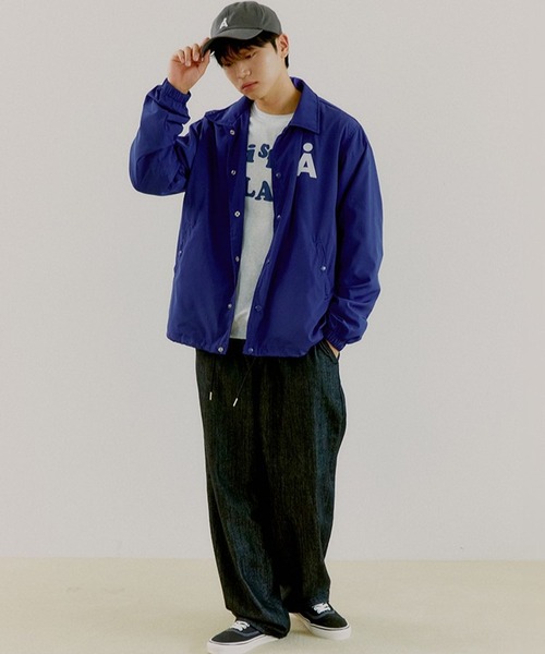ALAND（エーランド）の「【UNISEX】ALAND／コーチジャケット（ブルゾン・レディース・ブラック/ブルー・LARGE/MEDIUM）」の6枚目の写真