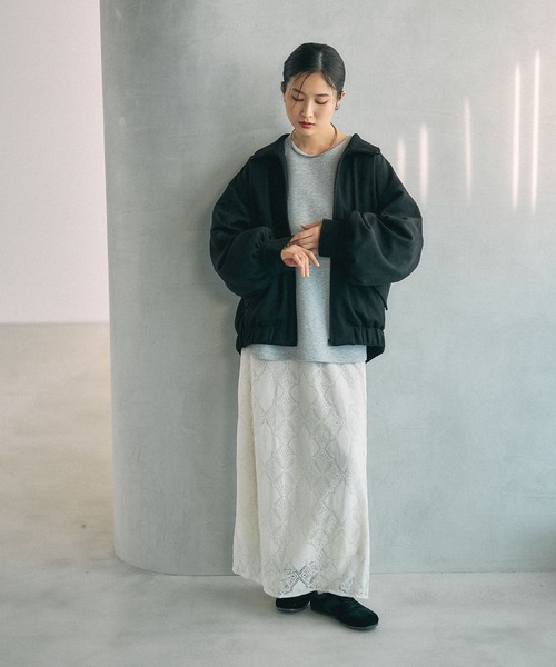 LEPSIM（レプシィム）の「フェイクスエードユルブルゾン　636607（ブルゾン・レディース・チャコールグレー/ライトベージュ/ブラック・FREE）」の17枚目の写真