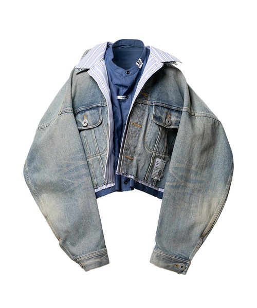 Maison MIHARA YASUHIRO(メゾンミハラヤスヒロ)の「Triple Layered Denim Jacket(ブルゾン・レディース・ブラック/インディゴブルー・36/38)」の2枚目の写真