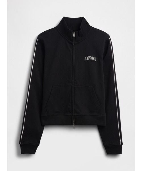 GAP(ギャップ)の「フレンチテリー GAP1969ロゴ トラックジャケット(スウェット・レディース・グレー/ブラック・XXS/XL/M/XS/S/L)」の3枚目の写真