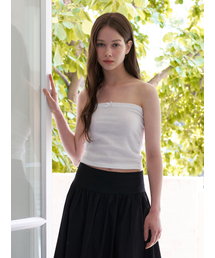 baby ribbon tube top - white