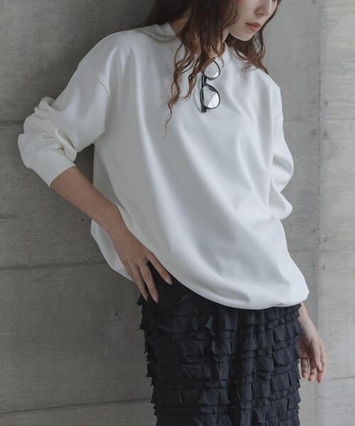 URBAN RESEARCH Sonny Label(アーバンリサーチサニーレーベル)の「カットジョーゼットドロストプルオーバー(Tシャツ/カットソー・レディース・グレー系その他/ブラック/オフホワイト・FREE)」の1枚目の写真