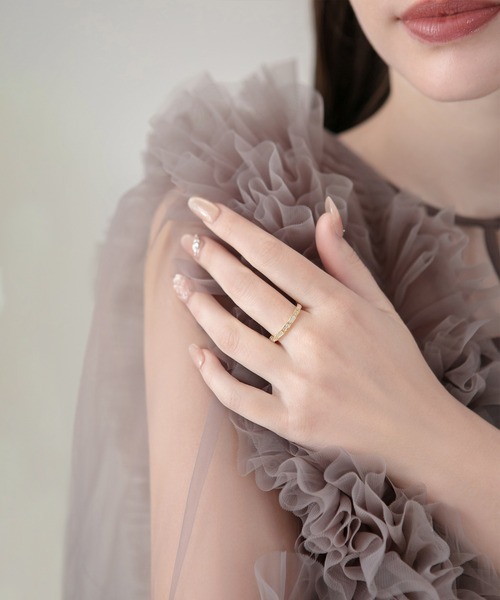 Leja(レジャ)の「【LEJA】ゴールドスクエアビジューリング結婚式 パーティー 成人式 二次会 同窓会 お呼ばれ オケージョン 20代 30代(リング・レディース・ゴールド・FREE)」の1枚目の写真