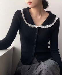 STAY MOTION | 【WEB限定】レースカラーフレアスリーブニットトップス［韓国ファッション ガーリー］≪新作≫(ニット/セーター)