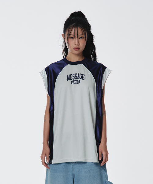 AMESWORLDWIDE(アメスワールドワイド)の「SPORTY SLEEVELESS JERSEY NAVY(Tシャツ/カットソー・レディース・その他・FREE)」の3枚目の写真