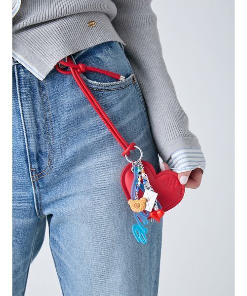 LILY BROWN（リリーブラウン）の「ハートモチーフキーチャーム<キーリング付き>（キーケース/キーアクセサリー・レディース・ブラック/レッド/レオパード・F）」の4枚目の写真