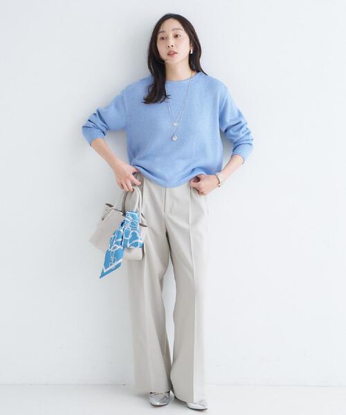 UNTITLED（アンタイトル）の「【洗える/光沢感】ファンシーヤーンニット（ニット/セーター・レディース・ナチュラル/ライトブルー/ライトグレー/ベビーピンク・00/04/44/48/02）」の7枚目の写真