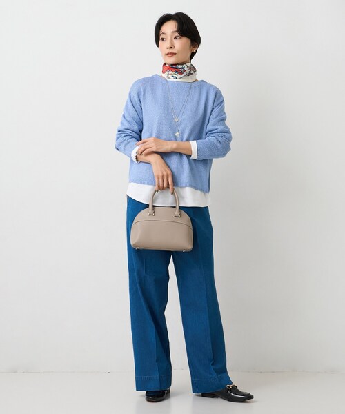 UNTITLED（アンタイトル）の「【洗える/光沢感】ファンシーヤーンニット（ニット/セーター・レディース・ナチュラル/ライトブルー/ライトグレー/ベビーピンク・00/04/44/48/02）」の8枚目の写真