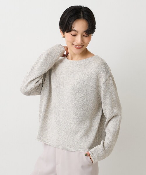UNTITLED（アンタイトル）の「【洗える/光沢感】ファンシーヤーンニット（ニット/セーター・レディース・ナチュラル/ライトブルー/ライトグレー/ベビーピンク・00/04/44/48/02）」の21枚目の写真