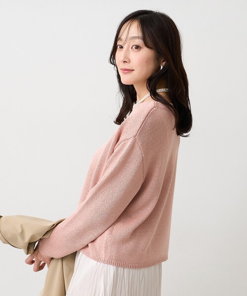 UNTITLED（アンタイトル）の「【洗える/光沢感】ファンシーヤーンニット（ニット/セーター・レディース・ナチュラル/ライトブルー/ライトグレー/ベビーピンク・00/04/44/48/02）」の11枚目の写真