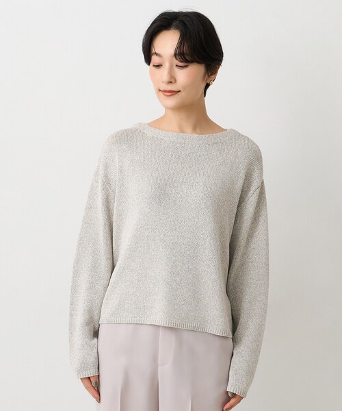 UNTITLED（アンタイトル）の「【洗える/光沢感】ファンシーヤーンニット（ニット/セーター・レディース・ナチュラル/ライトブルー/ライトグレー/ベビーピンク・00/04/44/48/02）」の14枚目の写真
