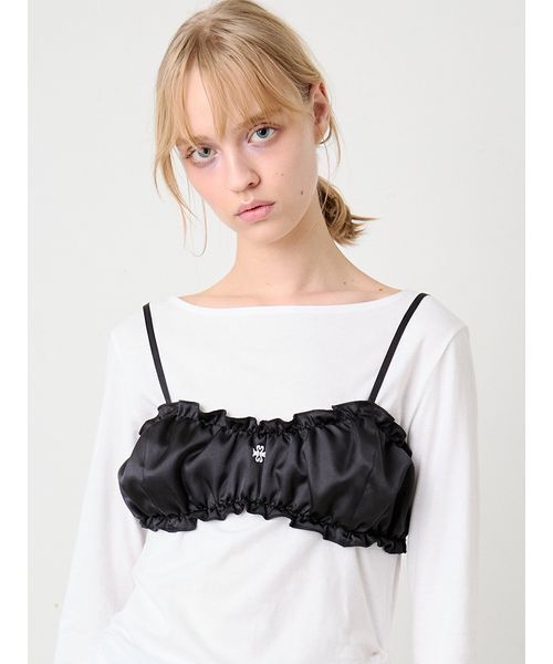 SORIN（ソリン　）の「Satin Gathered Bra Top/サテン ギャザーブラトップ（チューブトップ・レディース・ブラック/ライトピンク/ミント・38）」の4枚目の写真