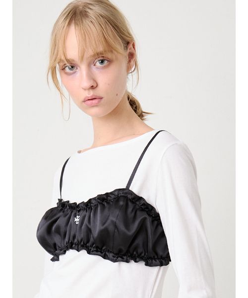 SORIN（ソリン　）の「Satin Gathered Bra Top/サテン ギャザーブラトップ（チューブトップ・レディース・ブラック/ライトピンク/ミント・38）」の5枚目の写真