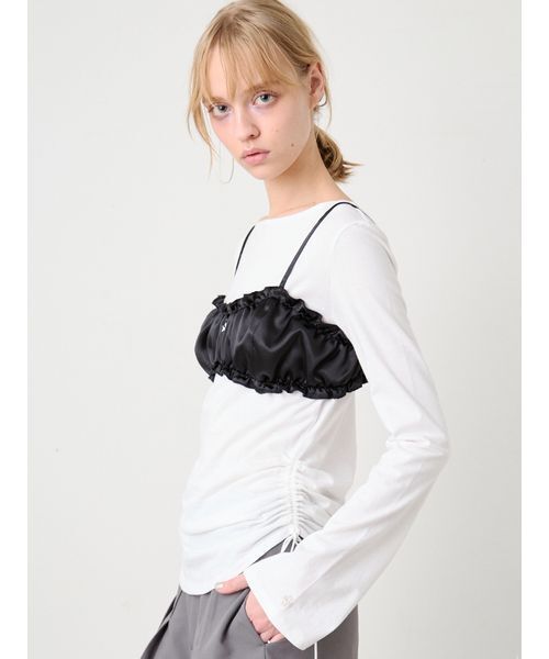 SORIN（ソリン　）の「Satin Gathered Bra Top/サテン ギャザーブラトップ（チューブトップ・レディース・ブラック/ライトピンク/ミント・38）」の8枚目の写真