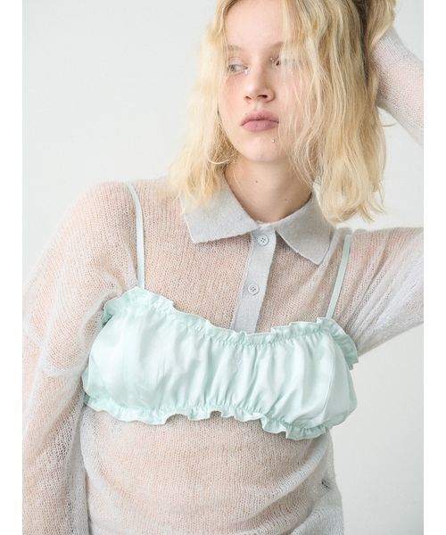 SORIN（ソリン　）の「Satin Gathered Bra Top/サテン ギャザーブラトップ（チューブトップ・レディース・ブラック/ライトピンク/ミント・38）」の16枚目の写真